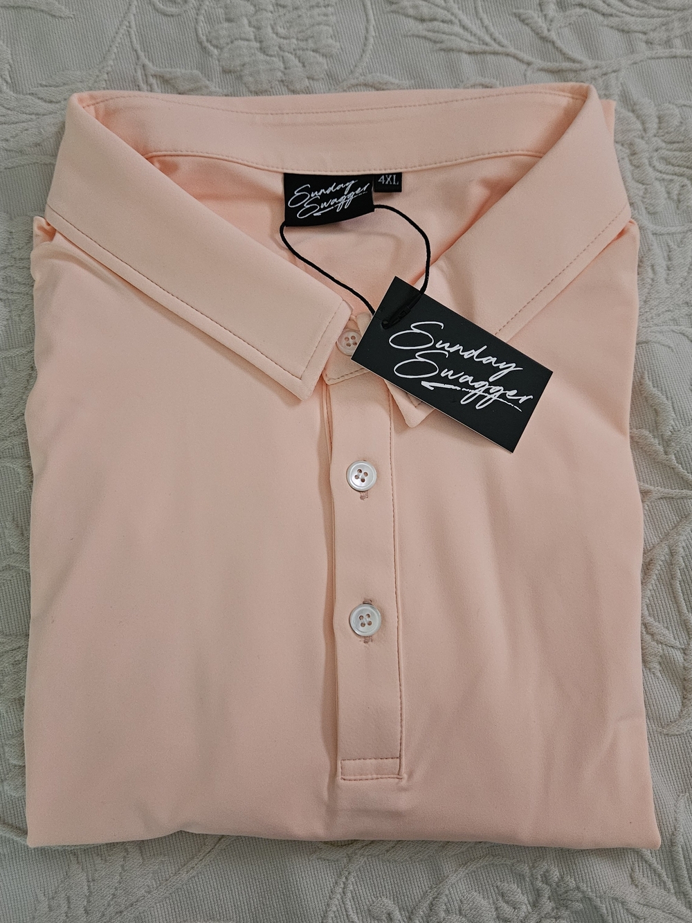Sunday Swagger Men's Peach Polo Shirt 4XL